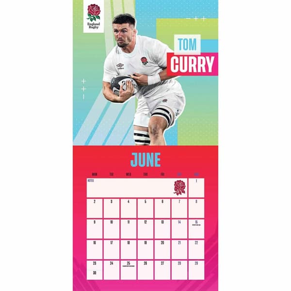 England RFU 2025 Square Wall Calendar