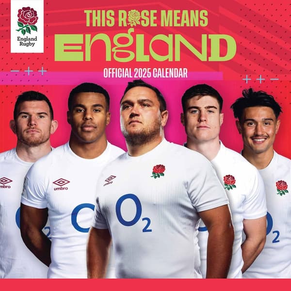 England RFU 2025 Kvadratisk väggkalender Multicoloured One Size