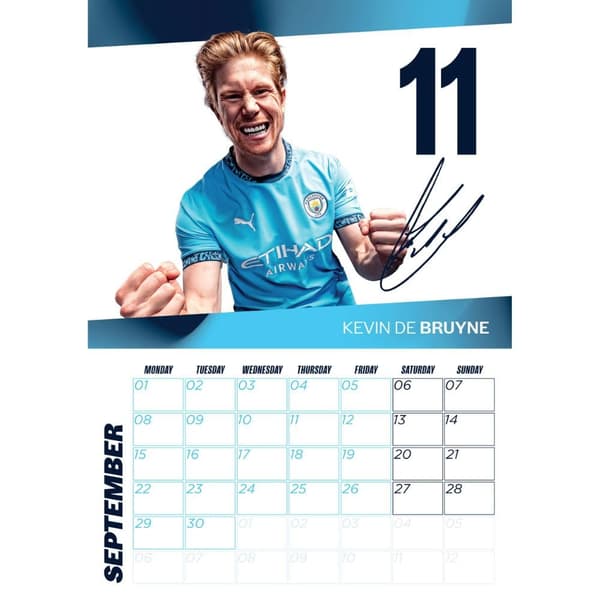 Manchester City FC 2025 A3 Wall Calendar