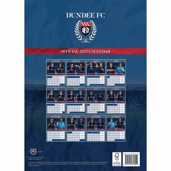 Dundee United FC 2025 Wall Calendar