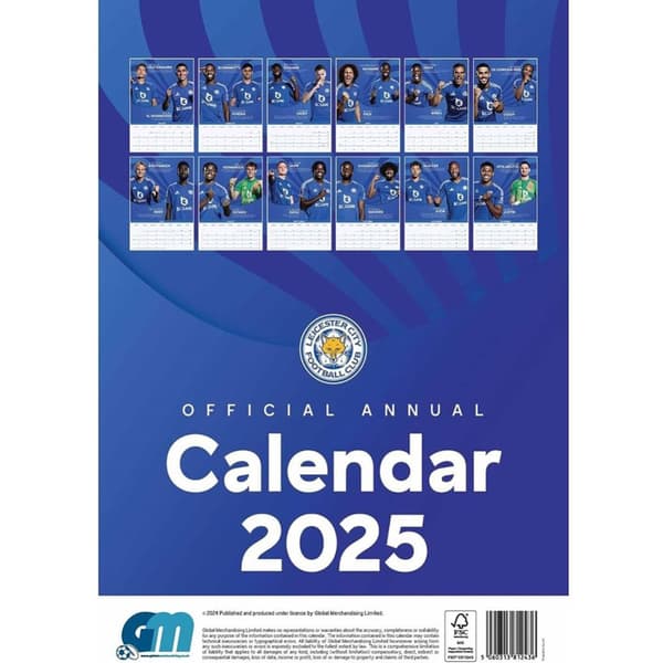 Leicester City FC 2025 A3 Wall Calendar