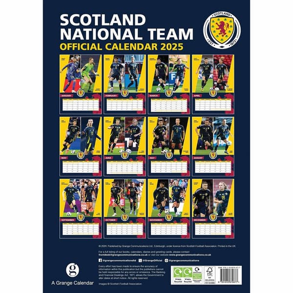 Scottish FA 2025 A3 Wall Calendar