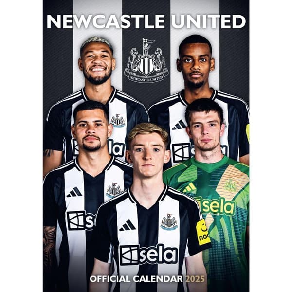 Newcastle United FC 2025 A3 Wall Calendar Multicoloured One Size