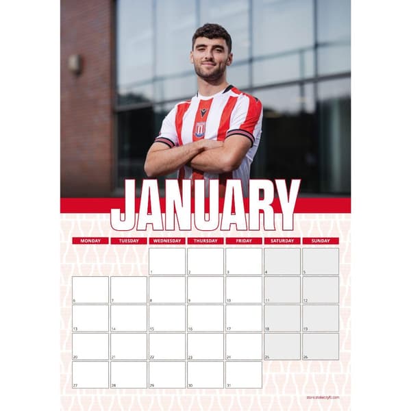 Stoke City FC 2025 A3 Wall Calendar