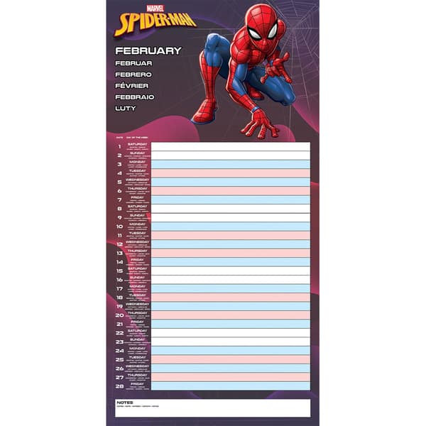 Spider-Man 2025 Family Wall Calendar