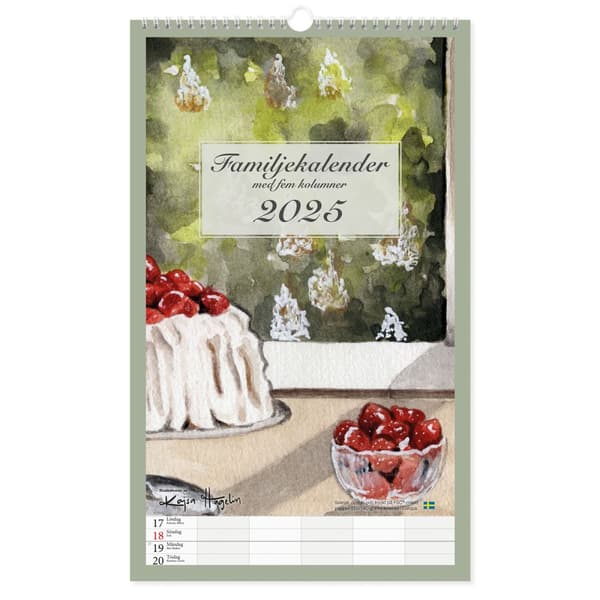 Familiekalender vegg 2025 Design Kajsa Hagelin Paperstyle