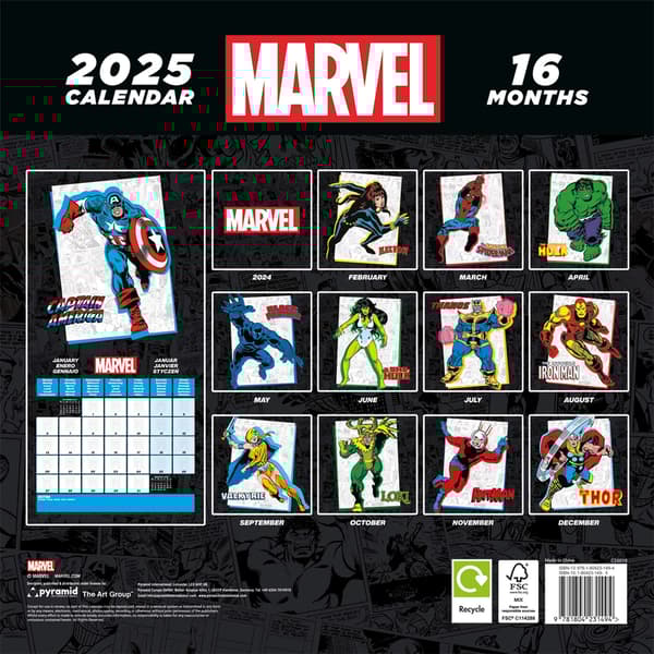 Marvel 2025 Square Calendar