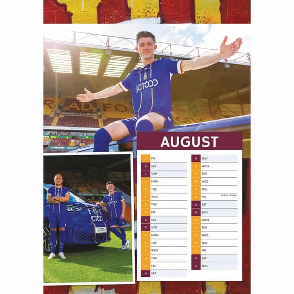 Bradford City AFC Bantams 2025 A3 Wall Calendar