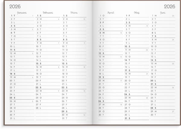 Kalender 25/26 Doodle inbunden Burde