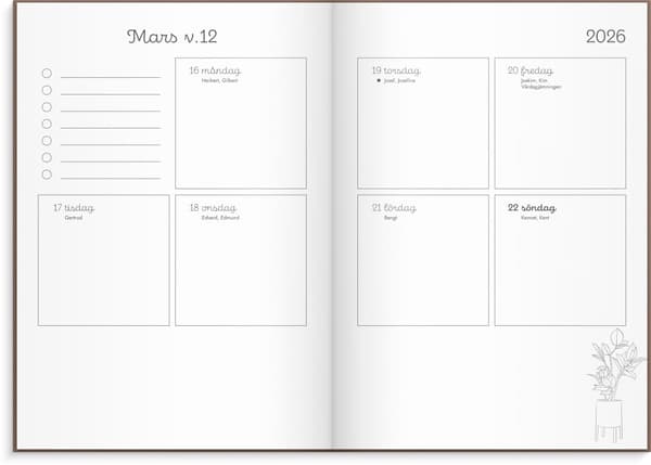 Kalender 25/26 Doodle inbunden Burde