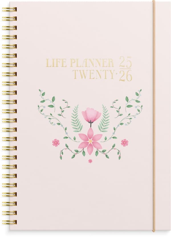 Kalender 25/26 Life Planner Pink Horisontell Burde