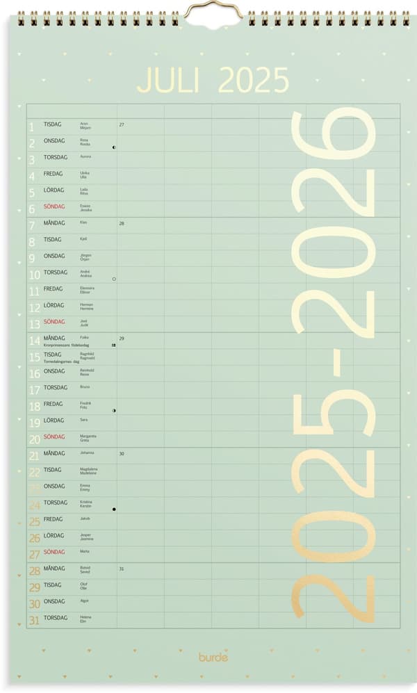 Familjekalender 25/26 Color Burde