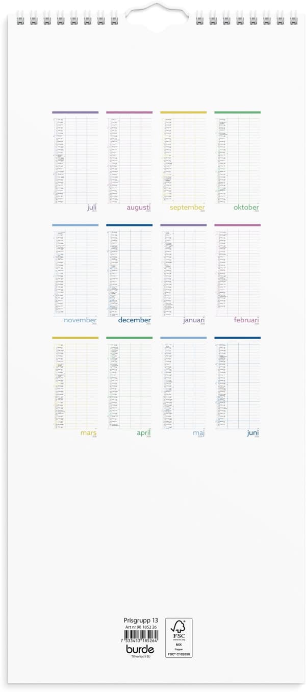 Familjekalender 25/26 Lilla Burde