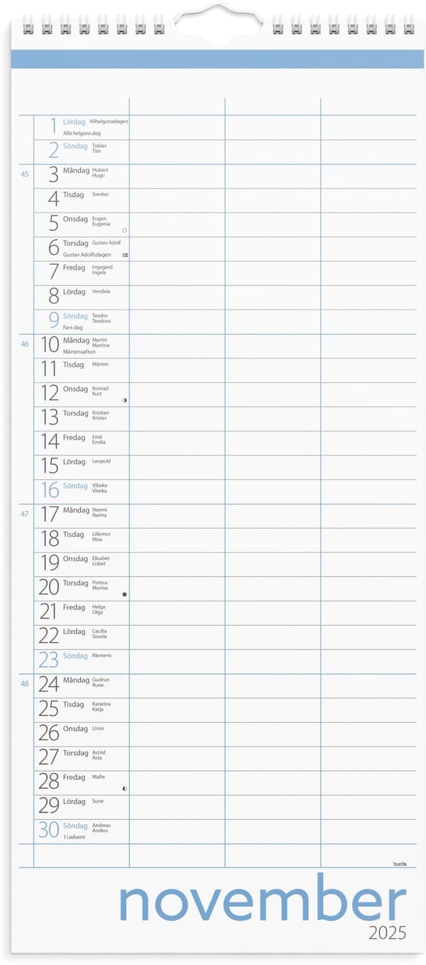 Familjekalender 25/26 Lilla Burde