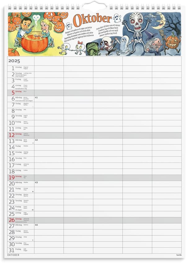 Familjekalender 25/26 Stickers Burde