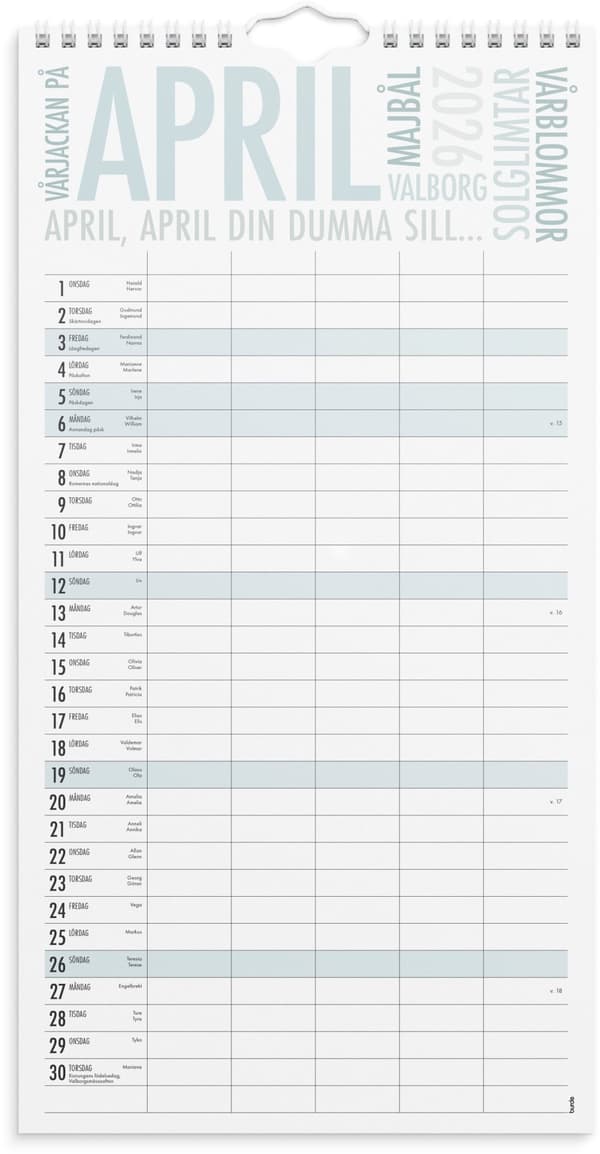 Familjekalender 25/26 TrendArt Burde