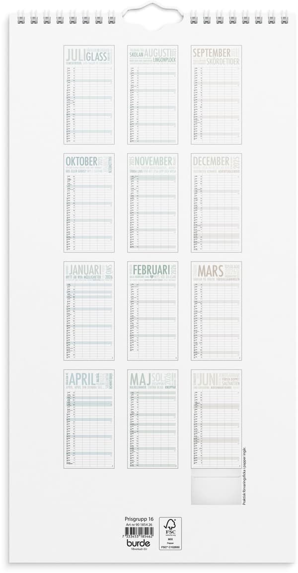 Familjekalender 25/26 TrendArt Burde