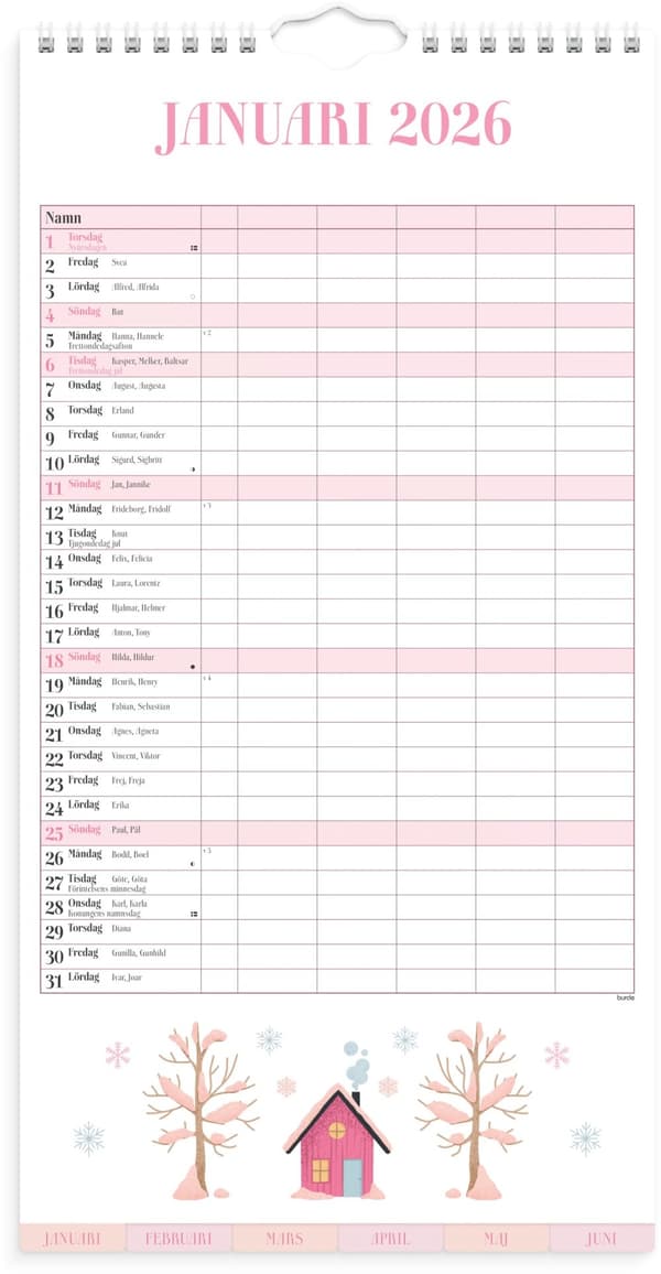 Familjekalender 25/26 Annies Burde