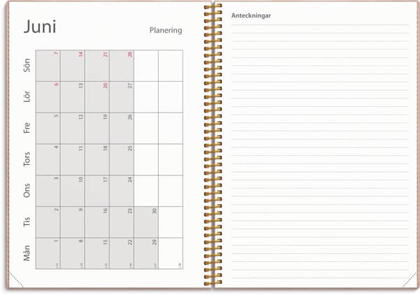 Kalender 25/26 A5 Study Twist rosa Burde