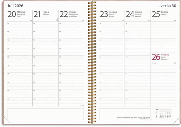 Kalender 25/26 A5 Study Twist rosa Burde