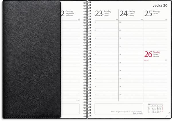 Kalender 25/26 A5 Study Twist svart Burde
