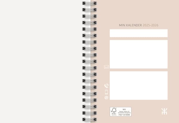 Kalender 25/26 A6 Gray Marble 18 mnd Almanacksförlaget