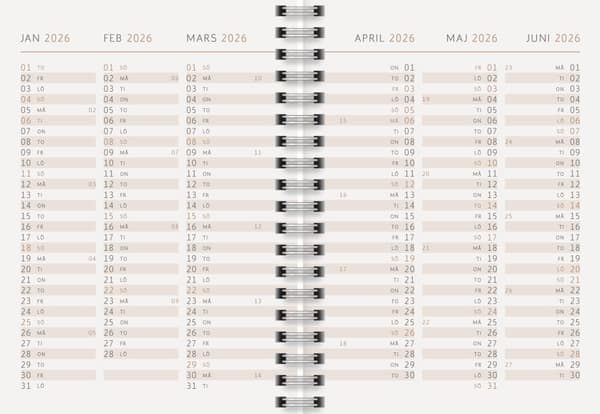 Kalender 25/26 A6 Gray Marble 18 mnd Almanacksförlaget