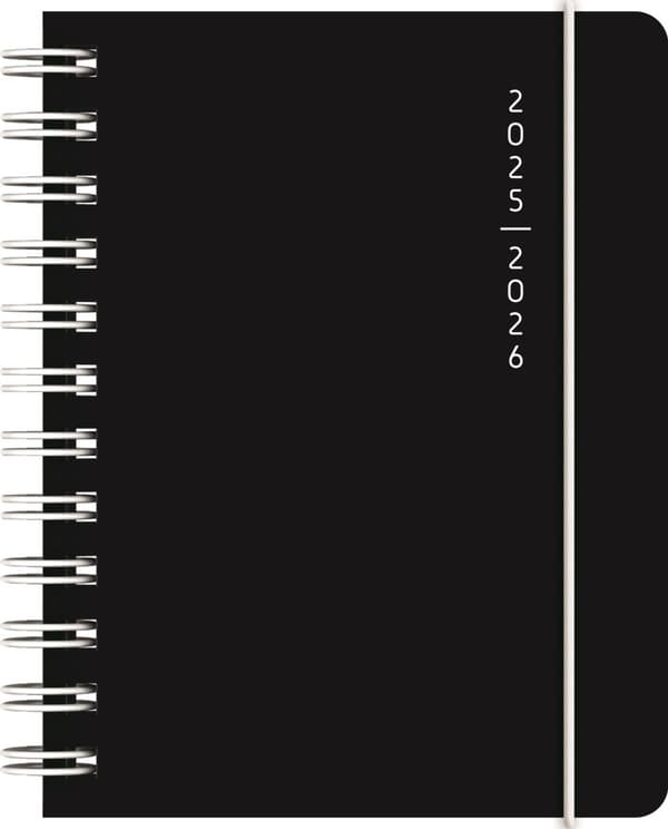 Kalender 25/26 A6 Black 18 mån Almanacksförlaget