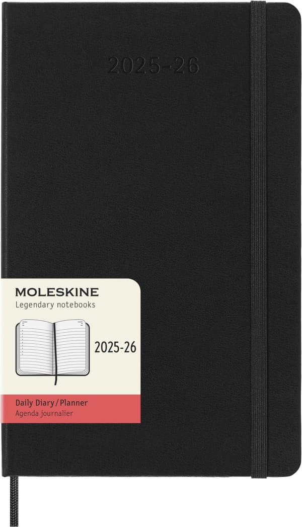 Kalender 18M 25/26 Classic Hard Daily Large Svart Moleskine