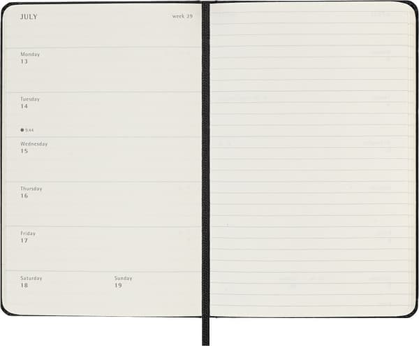 Kalender 18M 25/26 Classic Hard WeekNote Large Svart Moleskine