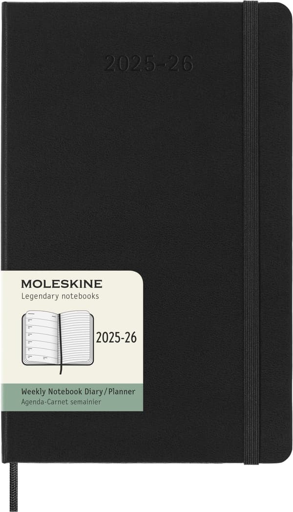 Kalender 18M 25/26 Classic Hard WeekNote Large Svart Moleskine