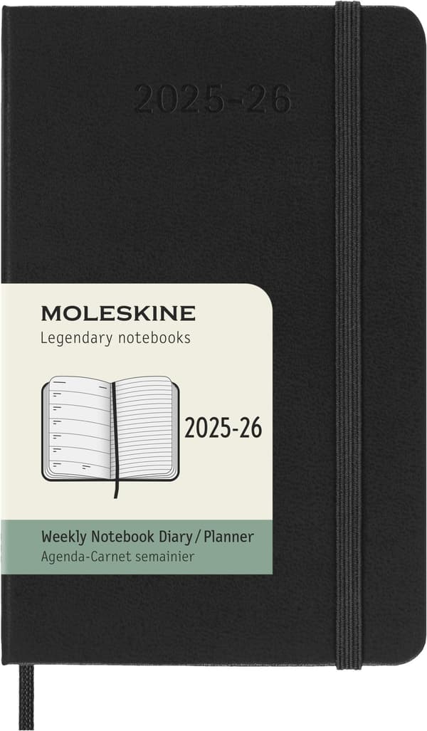 Kalender 18M 25/26 Classic Hard WeekNote Pocket Svart Moleskine