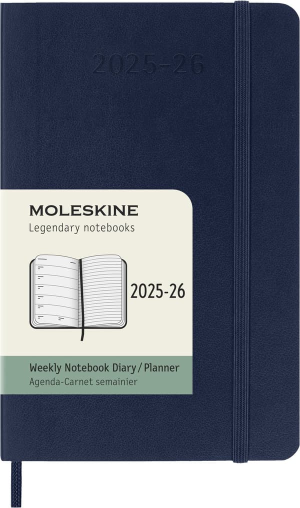 Kalender 18M 25/26 Classic Soft WeekNote Pocket Safirblå Moleskine