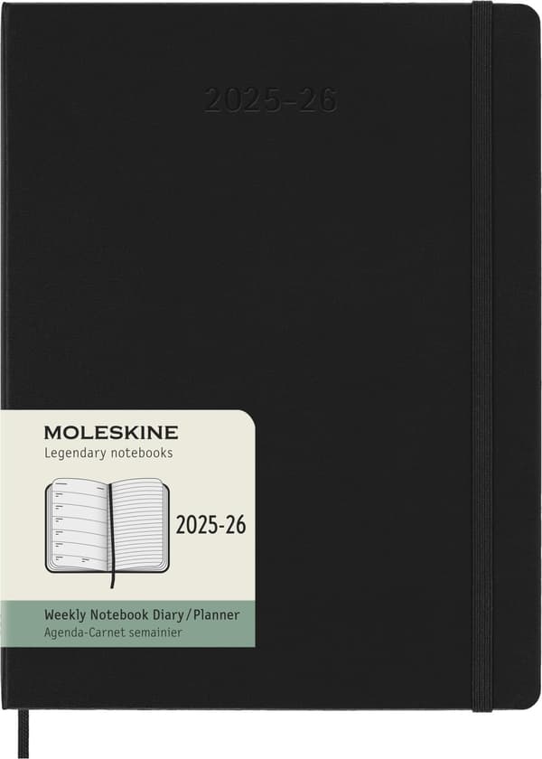 Kalender 18M 25/26 Classic Hard WeekNote XL Svart Moleskine