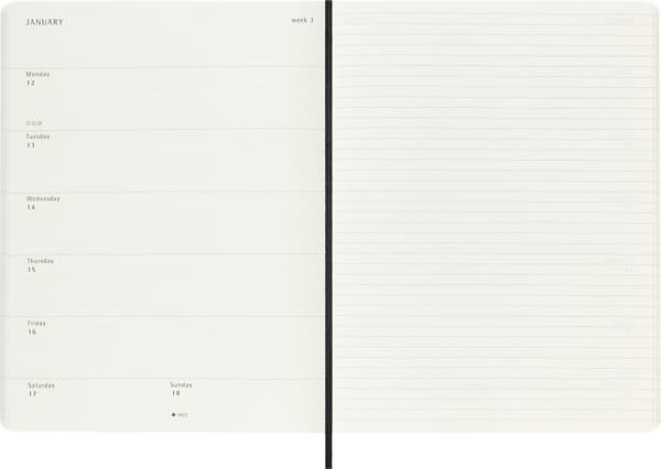 Kalender 18M 25/26 Classic Soft WeekNote XL Svart Moleskine