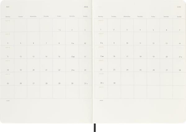 Kalender 18M 25/26 Classic Soft WeekNote XL Svart Moleskine