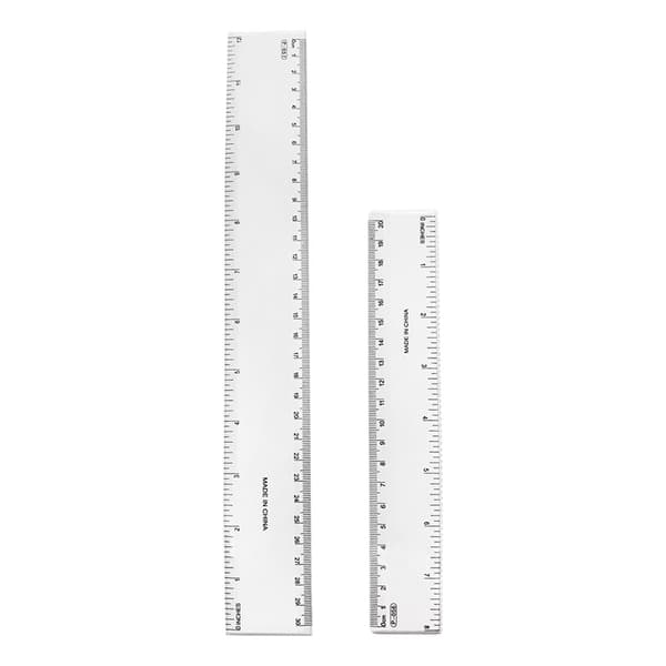 INF 30 cm gjennomsiktig linjal