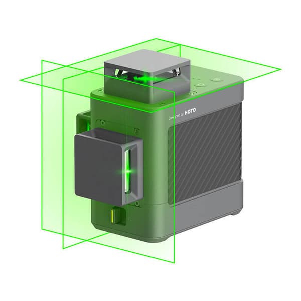 Selvnivellerende 3D 360 krydsniveaulaser HOTO QWFGJ002 (±3mm/10m 5200mAh)