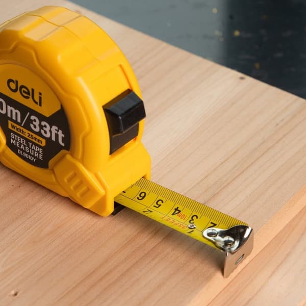 Stålmålebånd 10m/25mm Deli Tools EDL9010Y (gul)