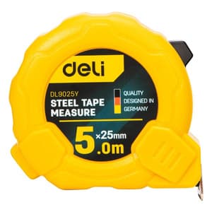 Stålmålebånd 5m/25mm Deli Tools EDL9025Y (gul)