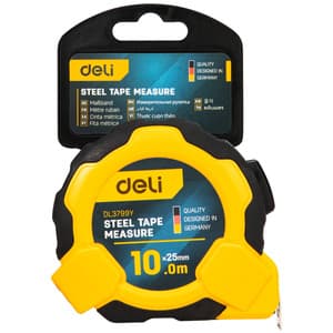 Stålmåttband 10m/25mm Deli Tools EDL3799Y (gul)