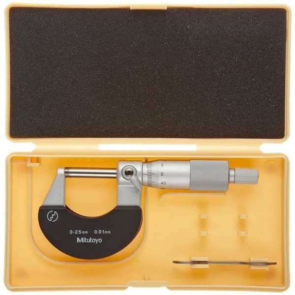 Mitutoyo Mikrometercertifikat DIN 863/1, mätområde 0 25 mm, 1 st, 102 301 - 102-301