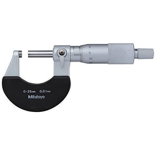 Mitutoyo Mikrometercertifikat DIN 863/1, mätområde 0 25 mm, 1 st, 102 301 - 102-301