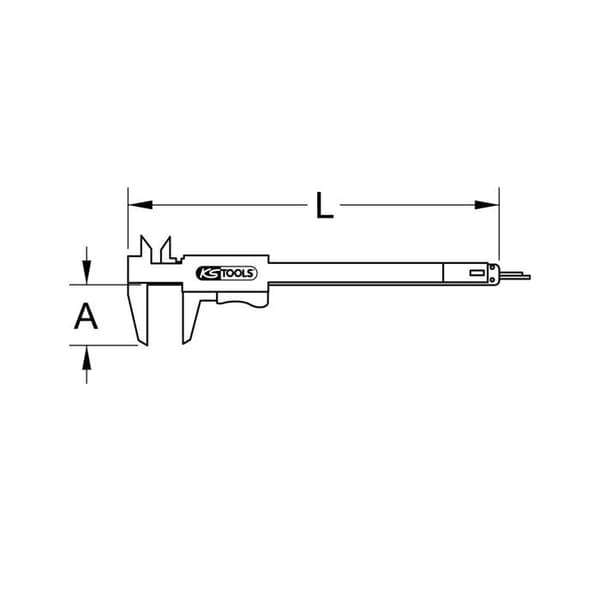 KS TOOLS glidmått dubbla käftar i rostfritt stål 0-150 mm - 300.0510