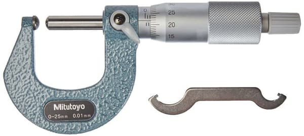 Mitutoyo - 115-215 - Serie 115 sfäriskt mikrometerrör, städ och skaft, 0 mm-25 mm räckvidd, gradering 0,01 mm