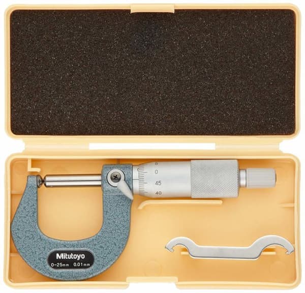Mitutoyo - 115-215 - Serie 115 sfäriskt mikrometerrör, städ och skaft, 0 mm-25 mm räckvidd, gradering 0,01 mm