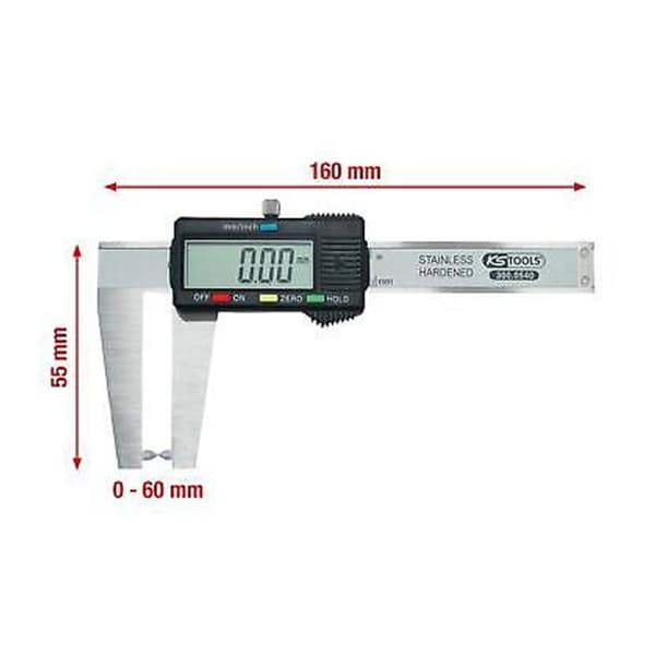 Skjutmått - KS TOOLS - 300.0540 - Rostfritt stål - Digital - 0-60 mm
