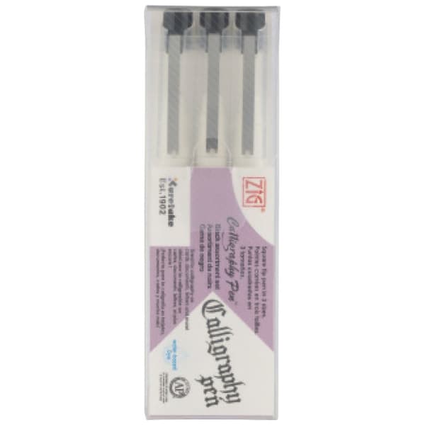 Kalligrafi Pennor ZIG 3 st - Svart - 1, 2, 3 mm