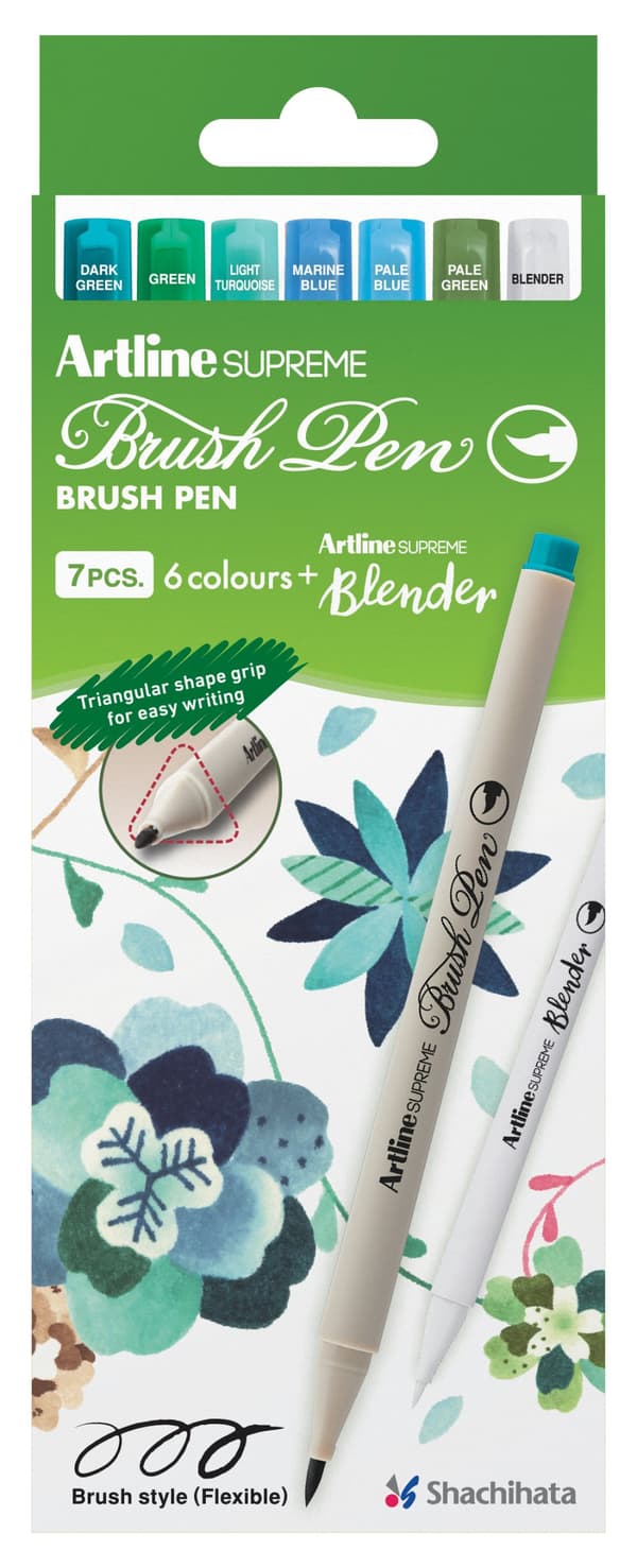 Brushpen Artline Supreme Marker Botanical 7-p