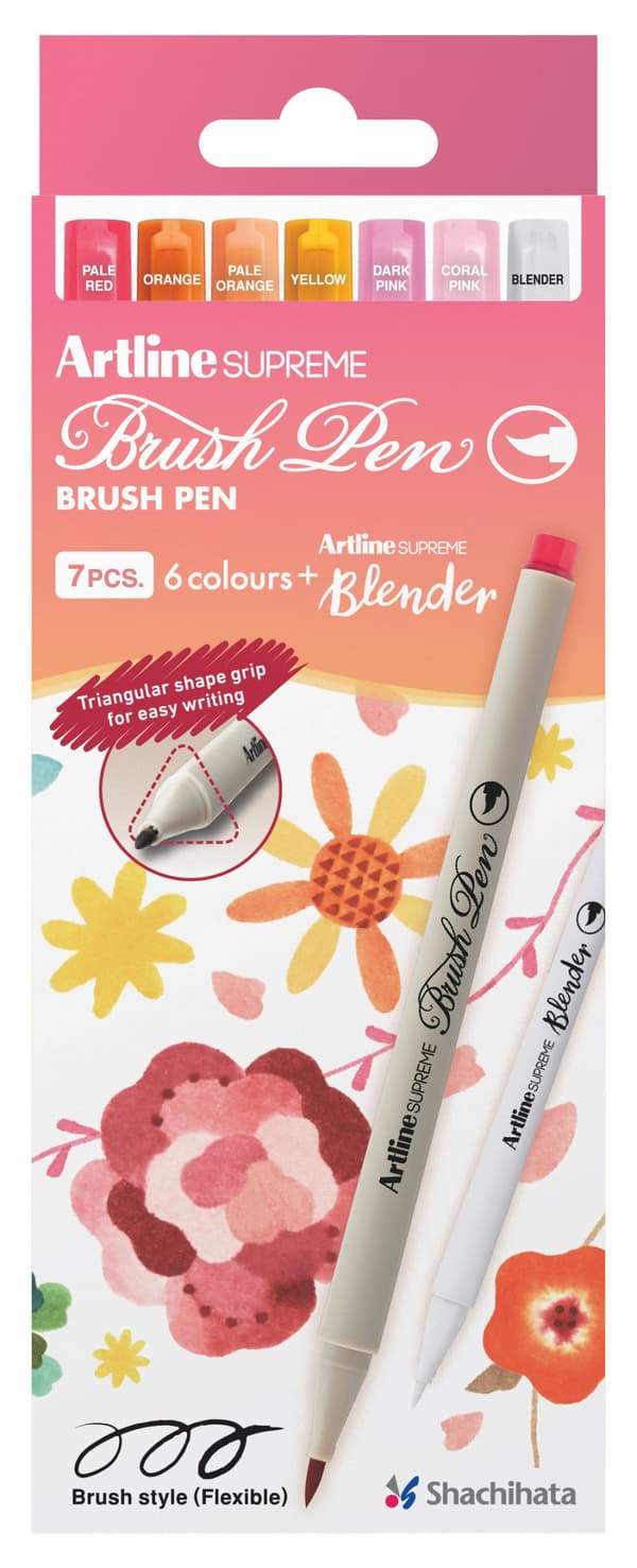 Brushpen Artline Supreme Marker Floral 7-p